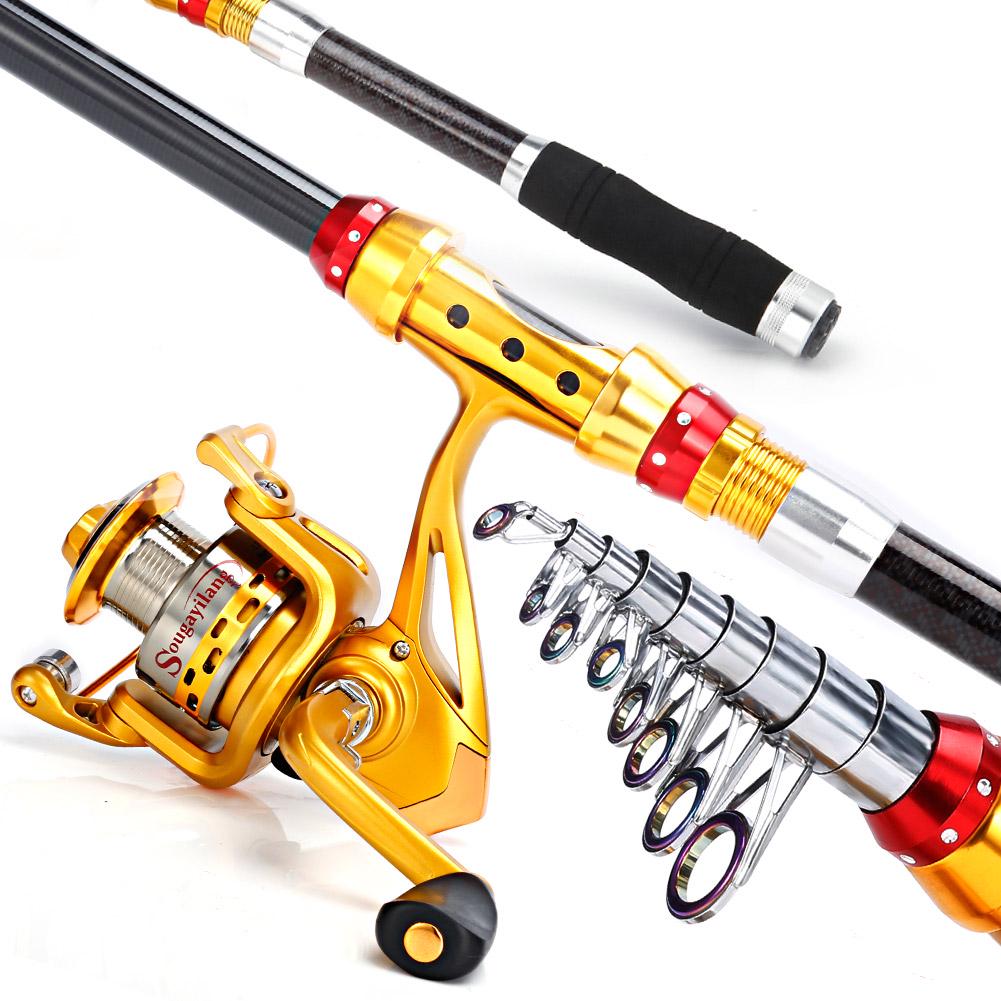 Комбинированные спиннинговые удочки и рыболовные катушки Телескопическая удочка из углеродного волокна Спиннинговая катушка