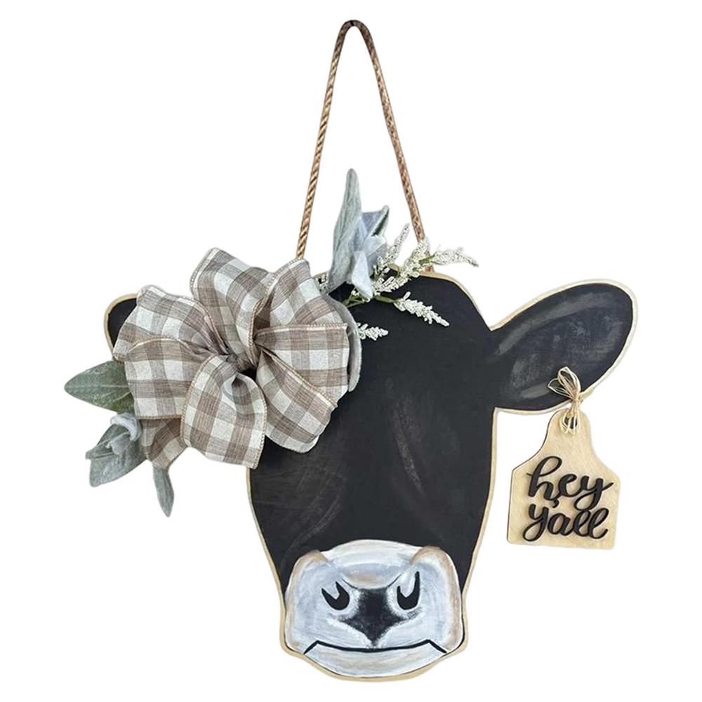 Знак «Голова коровы», вешалка для передней двери, деревенские деревянные подвесные знаки, украшения для крыльца, украшения для дома, кухни, в помещении, на открытом воздухе