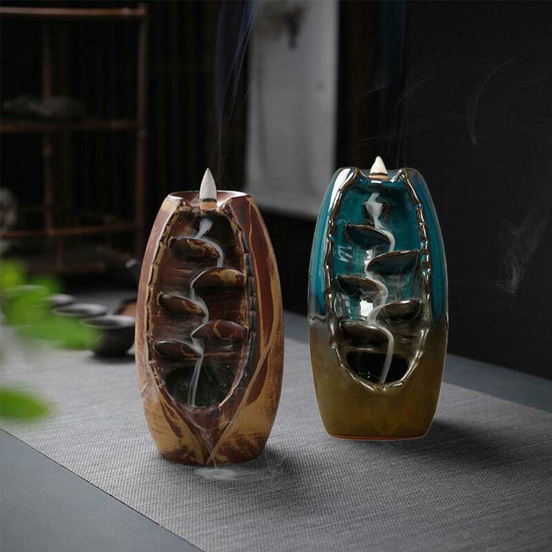 Керамическая подставка-водопад для благовоний с обратным потоком дыма, держатель для благовоний, декор для дома, подарок