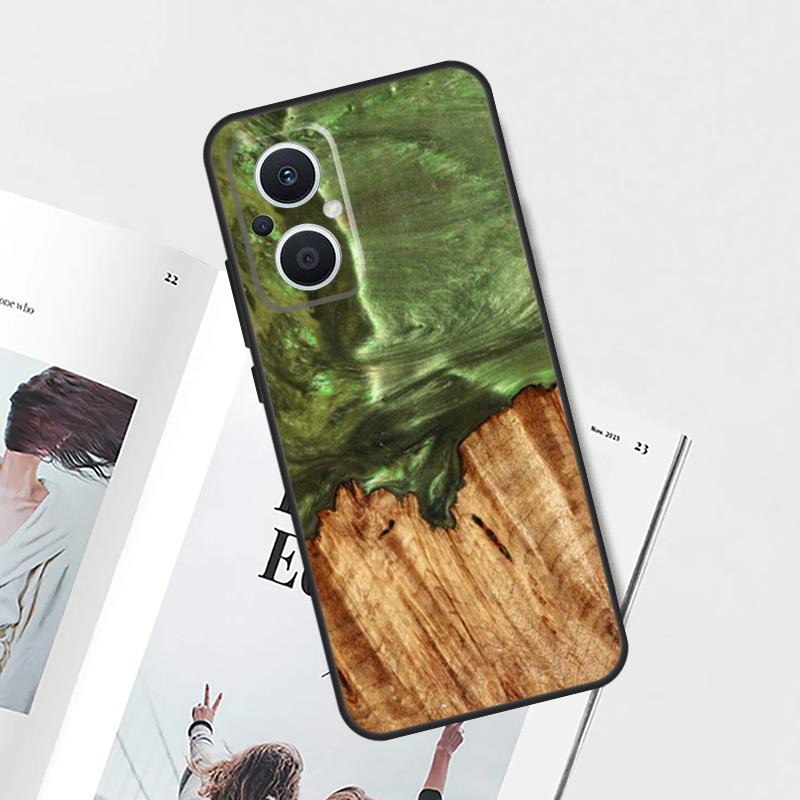 Гибридный чехол из дерева и смолы для OPPO Find X9 X5 X6 X8 Pro OPPO Reno 12F 14F 13F 11F 10 12 13 14 Pro 7 8 Lite