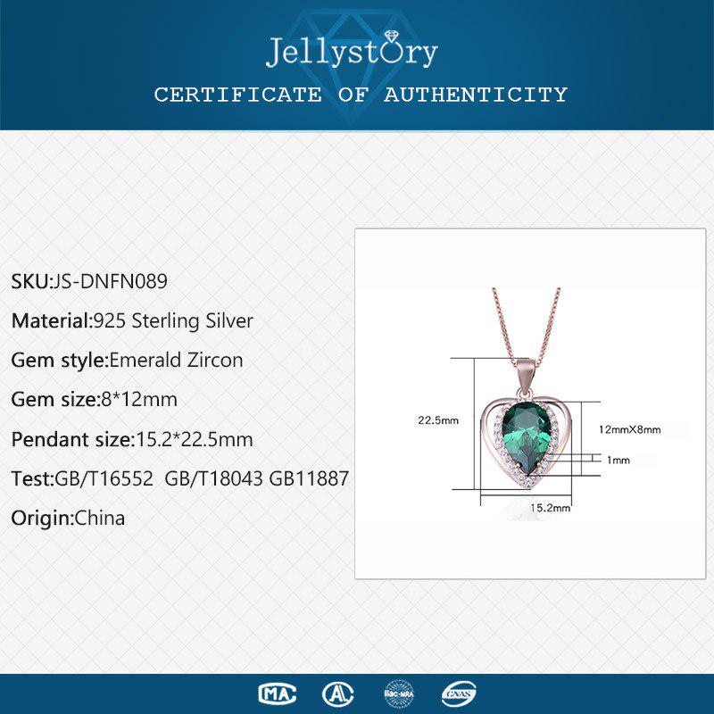 Элегантное ожерелье Tancision из стерлингового серебра 925 пробы с изумрудным циркониевым кулоном в форме сердца, женские украшения для свадебной вечеринки