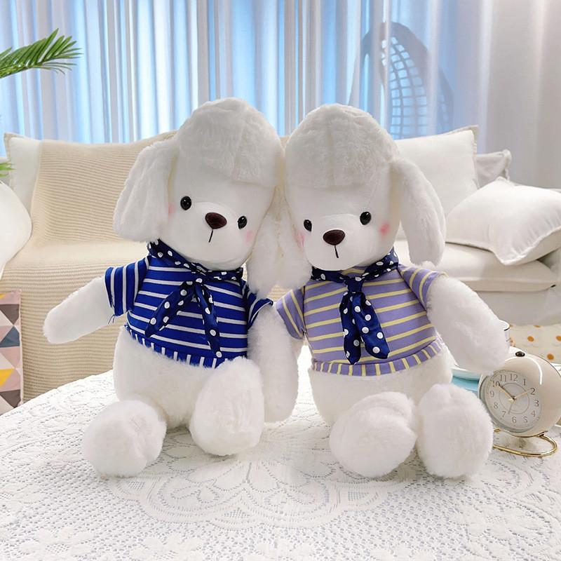 Adorable Plush Dog Toy With Scarf Charming Stuffed Animal For Kids Home Decor