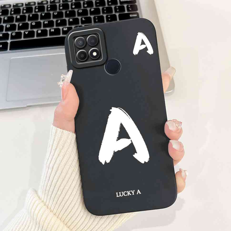 Чехол для Oppo A15 CPH2185 Новый Черный Буквы A-Z Мягкий Силиконовый Ударопрочный Чехол для Oppo A 15S A15s 6.52" CPH2179 Корпус Телефона