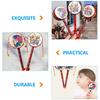Kisangel Monkey Drum Chinese Rattle Drum Traditional Wooden Baby Rattle Toy Handheld Rattle for Baby Soothing Toy