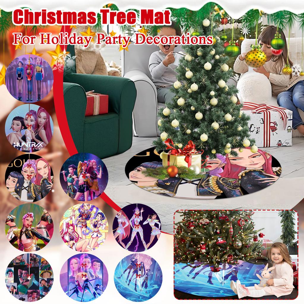 Christmas Tree Skirt Decoration For Home Xmas Tree Decorations Skirt Ornament Festive Holiday Party Decorations Indoor Outdoo 120cm