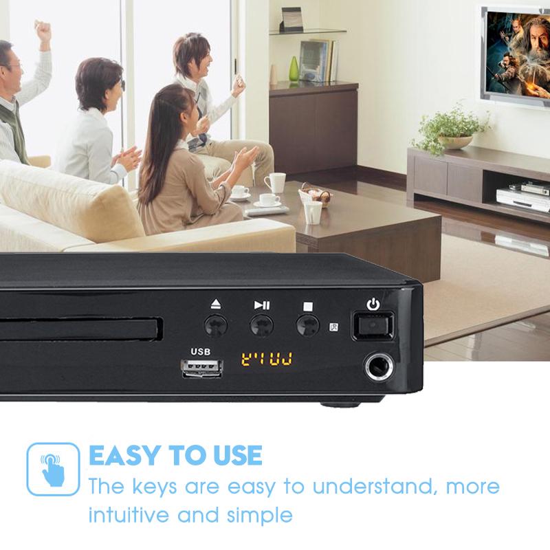 HD DVD-плеер Поддержка USB-порта ЖК-DVD-плеер Компактный регион Стерео видео MP4 MP3 CD USB-пульт дистанционного управления для домашнего телевизора