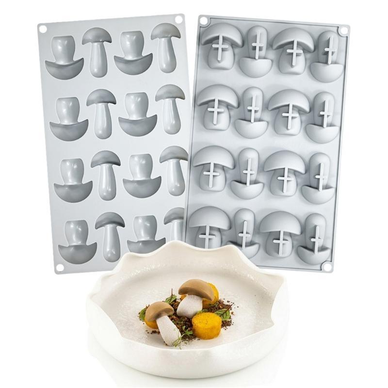 16 отверстий силиконовая форма для мусса в форме гриба, формы для десерта, формы для шоколада