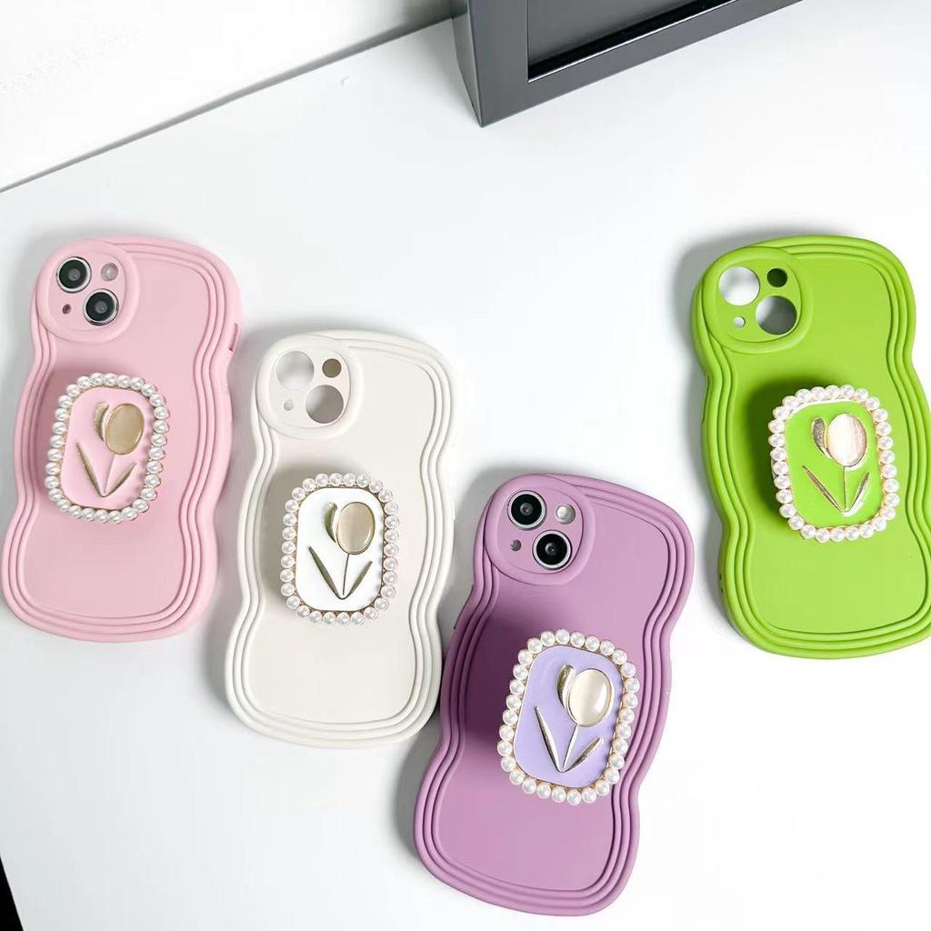 Чехол для телефона Palace Style Pearl Flower с кронштейном для iPhone 14 Pro Max / 13 Pro / 15