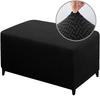 Jacquard Elastic Ottoman Cover All Inclusive Rectangle Footstool Slipcover Protective Protector For Living Room Furniture