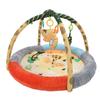 Плюшевый детский гимнастический коврик с мягким хлопковым наполнителем, дышащий, круглой формы, с приподнятым краем, коврик для занятий на животе