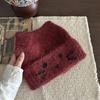 * Детское веселье* Новая корейская жаккардовая шерстяная шапка с котенком на осень и зиму, повседневная теплая вязаная шапка для большого обхвата головы