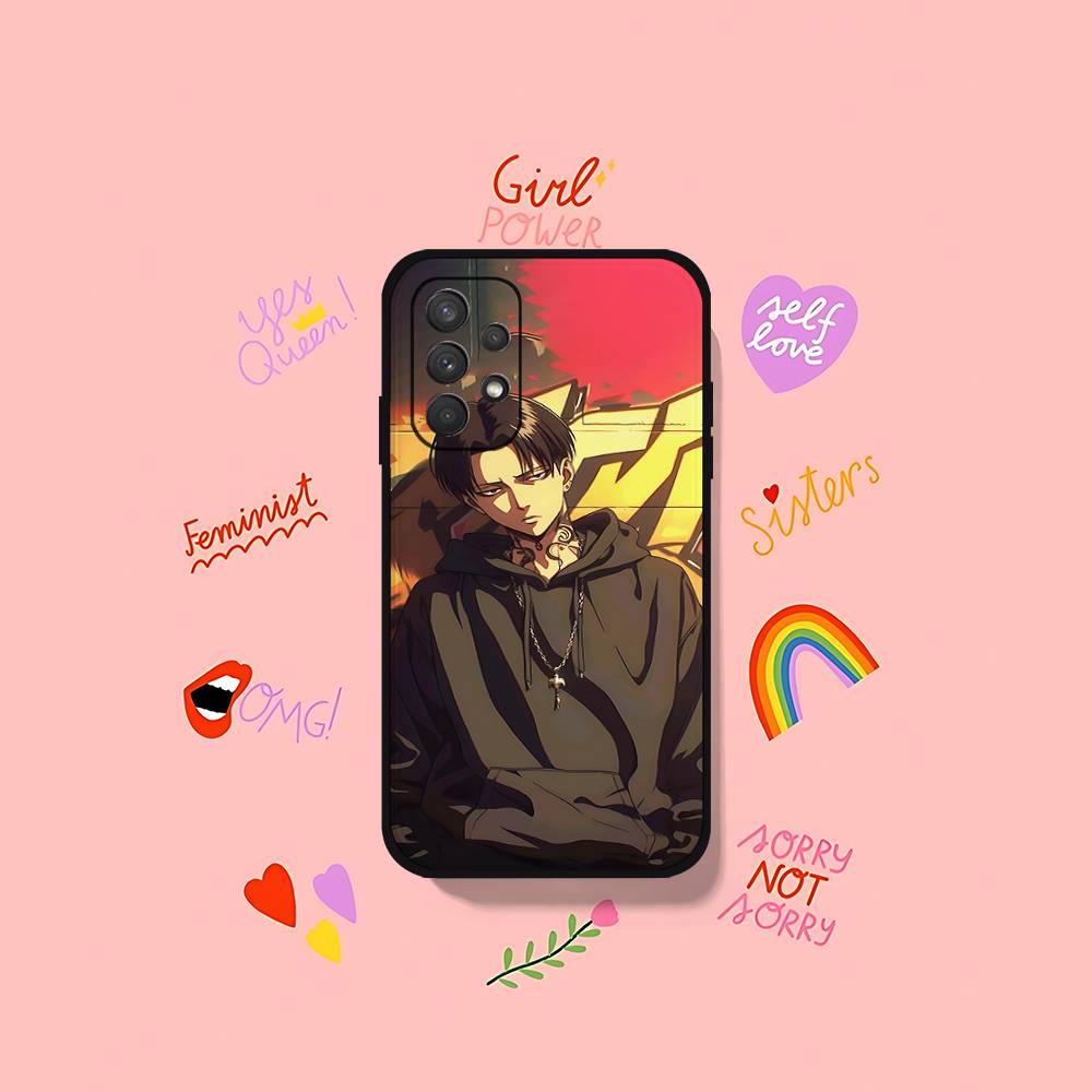 L-Levi Ackerman Attack On Titan-S Phone Case For Samsung Galaxy S25 S24 S23 S22 S21 FE Plus Ultra A13 A20 A32 A70 Black Cover