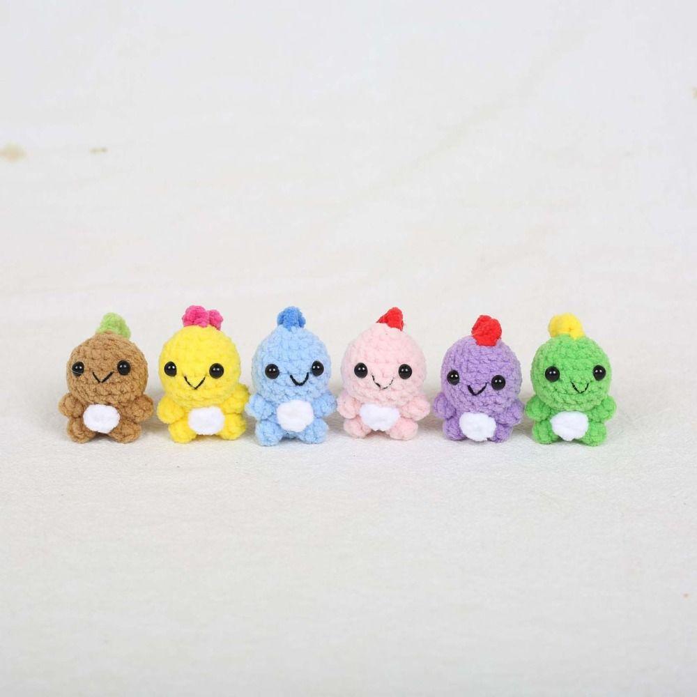 Cute Cartoon Small Dinosaur Pendant Animal Doll Knitting Keyring Crochet Keychains Backpack