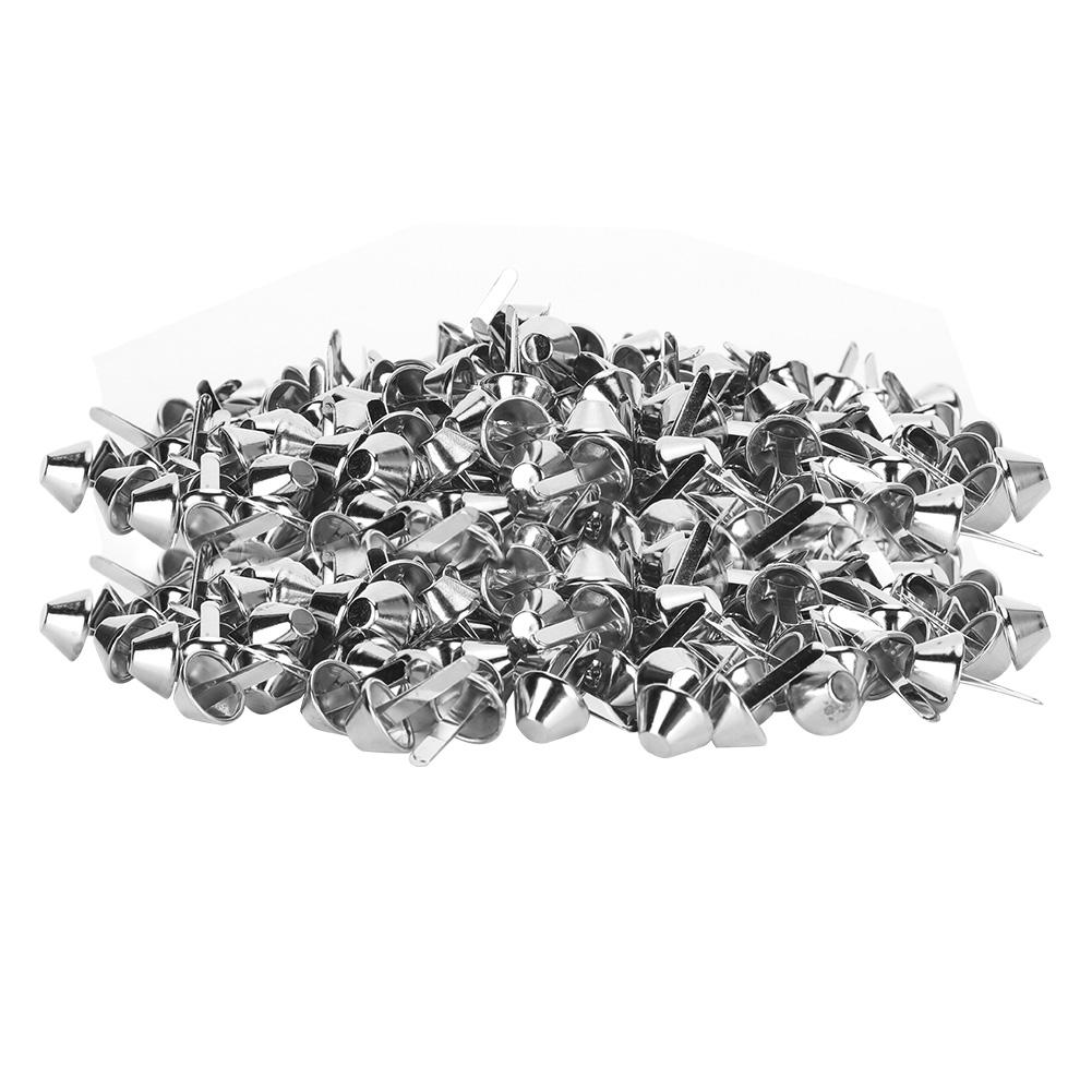 200Pcs Flat Feet Studs Silver DIY Leather Luggage Bags Handbags Craft Accessories 12mm