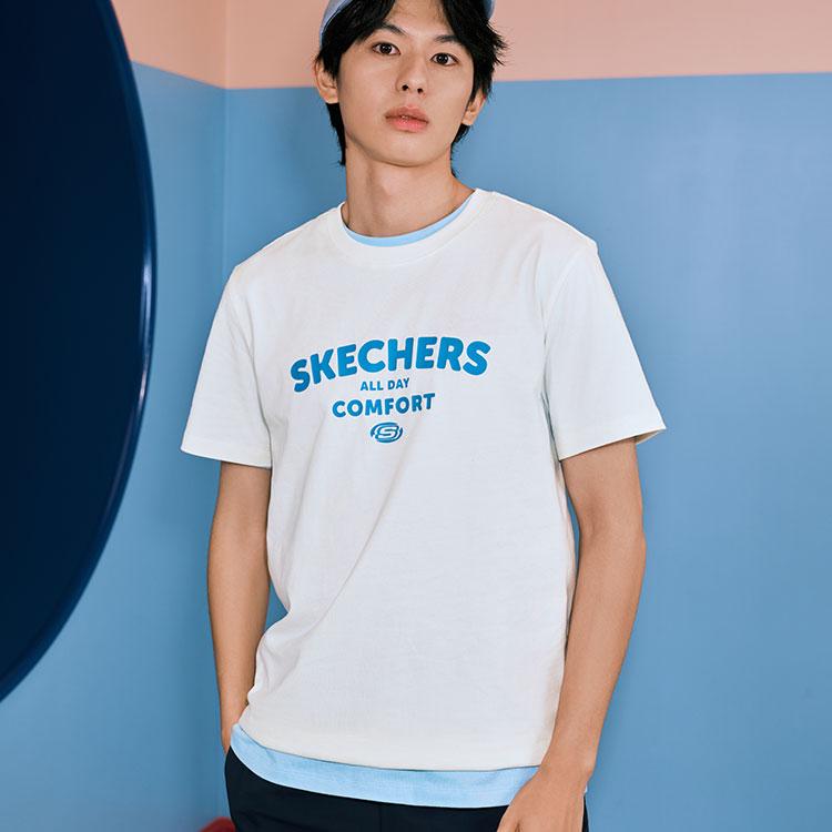 Skechers T Shirt Unisex Marshmallow White L224U043-0074
