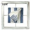 Waterproof Wood Wall Art 3D Conch/Starfish/Shell Wooden Frame Art, Distressed Coastal Style Decoration, Decorative Set for Home Ocean Inspired