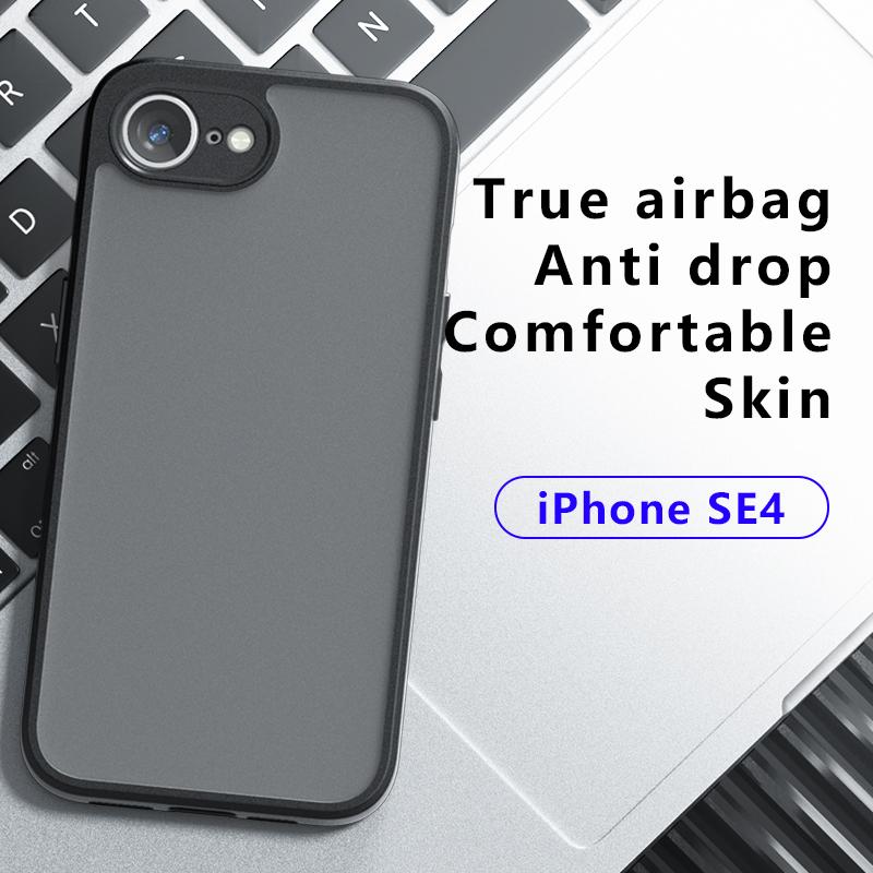 Чехол для iPhone 16e PC+TPU Матовый чехол для телефона с амортизирующей подушкой безопасности