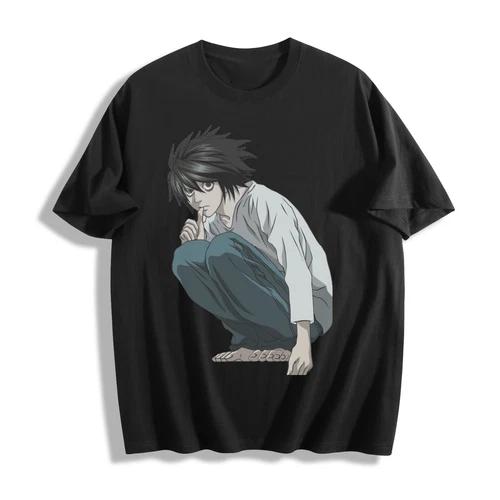 Anime Charcoa Death Note Black T Shirt Size S 4XL
