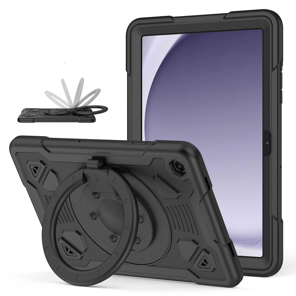 Чехол для планшета Samsung Galaxy Tab A9+ / Tab A11+ с ручкой-держателем, подставкой, дизайн 'Космическая планета', PC + Силиконовый чехол для планшета
