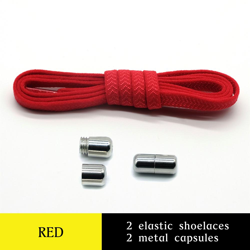 Elastic No Tie Shoelaces Flat Laces with Metal Lock for Sneakers Easy To Wear for Kids and Adults