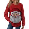 Женская мода Рождественский свободный топ с длинным рукавом и круглым вырезом