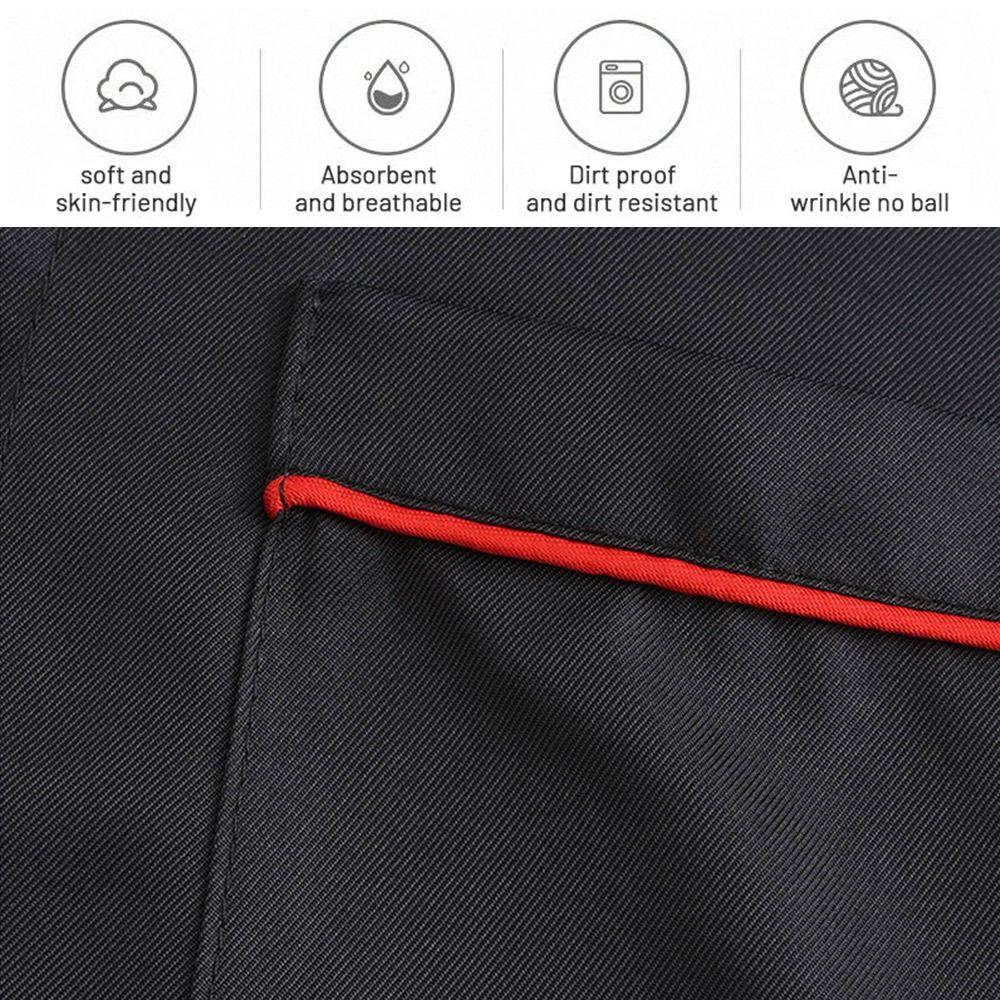 Short Long Sleeve Chef Uniform Black Overalls New Chef Clothes Restaurant