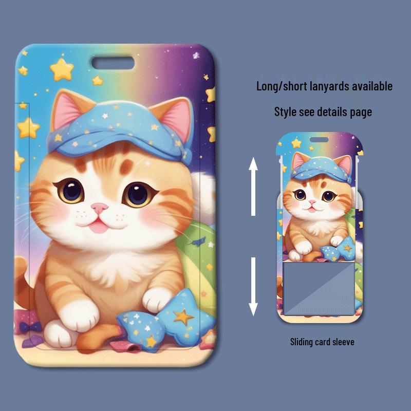 Пластиковый держатель для карт Star Cat с выдвижным механизмом для ID, питания, проезда в автобусе - Идеально для студентов и профессионалов
