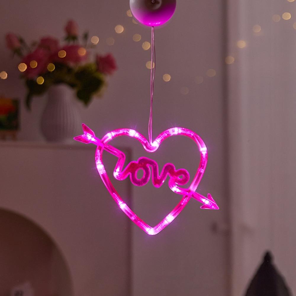 Waterproof Heart Curtain Fairy Light Creative Suction Cup Atmosphere Light  Proposal Ceremony
