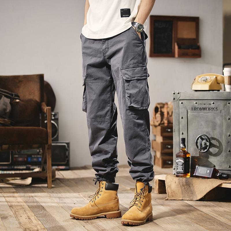 Летний новый комбинезон повседневные брюки мужские свободные спортивные износостойкие трендовые модные персонализированный стиль