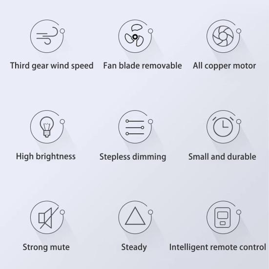 Потолочный вентилятор с бесщеточным двигателем, пульт дистанционного управления, регулировка яркости, энергосбережение, тихая работа, небольшой электрический потолочный светильник с вентилятором