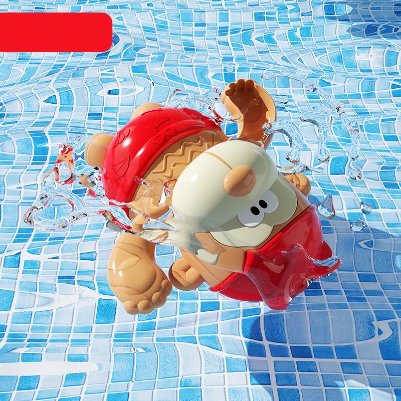 Children'S Bath Time Fun Spring Winding Toy Water-Loving Dogs Monkey Bathroom Plaything Interactive Bathtub Toy For Kids