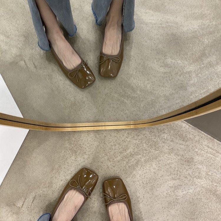 2025 Новая весенне-осенняя коллекция, новая обувь на низком каблуке для женщин, нежные феи туфли на низком каблуке с цветочным бантом