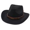 Summer Straw Cowgirl Hat Wide Brim Sunscreen Visor Cap Retro Western Cowboy Hats  Outdoor