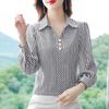 Spring Ladies Fashion Casual Business Long Sleeve Striped Shirt