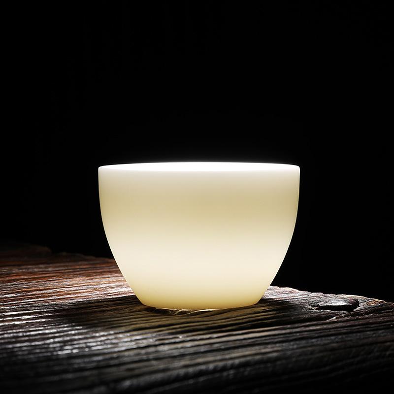 Chinese Ceramic Tea Sets - 200ml Tea Pot and 4 Tea Cups, White Porcelain Sheep Fat Jade Tea Set Portable Teaware for Business Hotel Outdoor Picnic