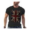 Мужская винтажная футболка с британским флагом Union Jack - Потертая футболка с графикой Union Jack, Прочная футболка с британским наследием для мужчин, Повседневная
