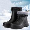 Зимние ветрозащитные хлопковые резиновые сапоги мужские теплые резиновые сапоги до щиколотки модные черные резиновые сапоги водонепроницаемые рабочие ботинки