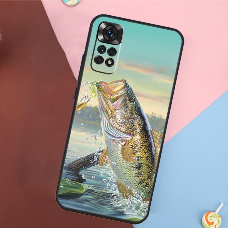 Чехол для рыбалки на басса для Xiaomi Redmi Note 14 13 12 9 10 11 Pro 9S 10S 11S 12S Redmi 14C 10C 12C 13C