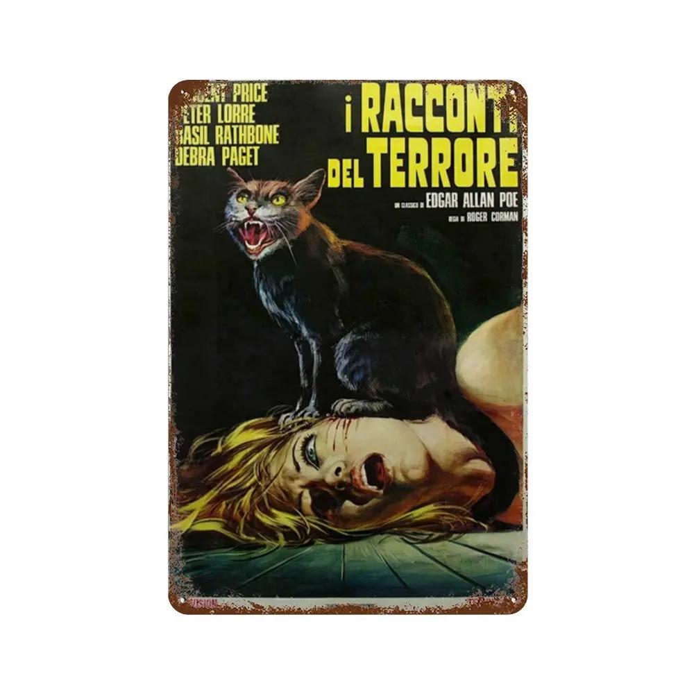 Классический постер фильма ужасов Ржавая металлическая жестяная табличка Ретро декоративная тарелка Бар Мужская пещера Гараж Клуб Металлическая вывеска Настенное украшение