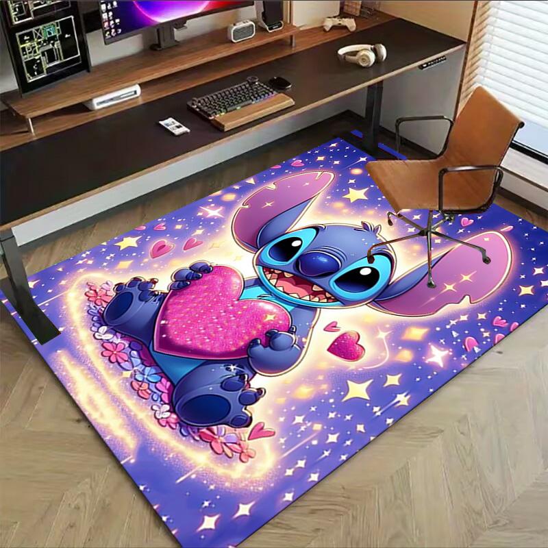 Stitch'S Heartfelt Adventure Carpet For Playroom Bedroom Living Room Sofa Home Decorkids Game Area Rug Nonslip Floor Mat