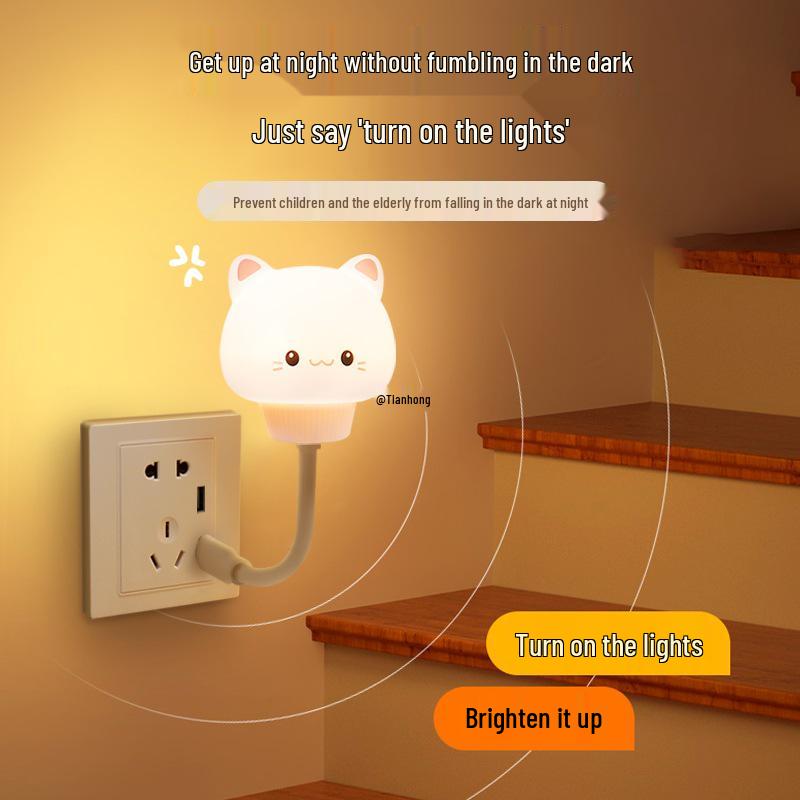 Voice-Activated Smart Night Light for Bedroom, Bedside, and Kids' Room
