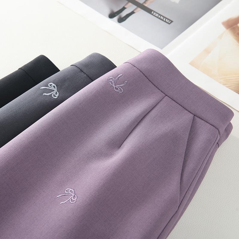 Женская фиолетовая миди-юбка бодикон с высокой талией - 2025 Облегающий прямой весенний стиль