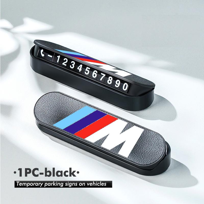 Suede Temporary Car Parking Phone Number Card Plate Park Stop For BMW M 1 3 4 5 6 7 Series X1 X3 X4 X5 G20 G38 F48 E36 E39 EPYFH1