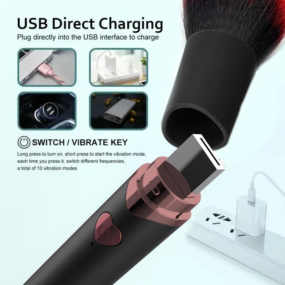 Makeup Brush Vibrator Female G Spot Vagina Massager Dildo Powerful Clitoris Nipple Stimulator Masturbator Sex Toys for Women 18+