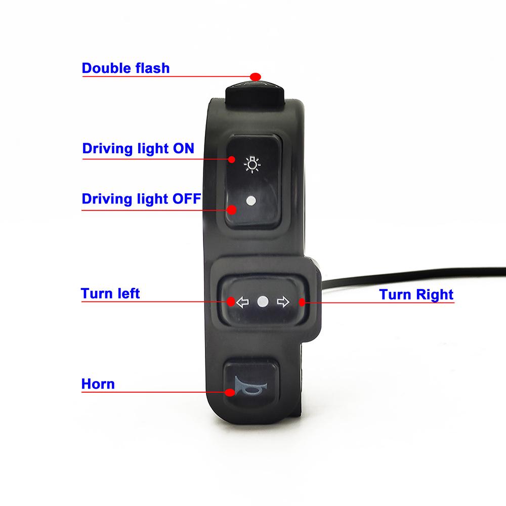 Dual Front Electric Bicycle Light Set: 9W LED Waterproof, Brake Light, Turn Signal, Horn, 24-90V.