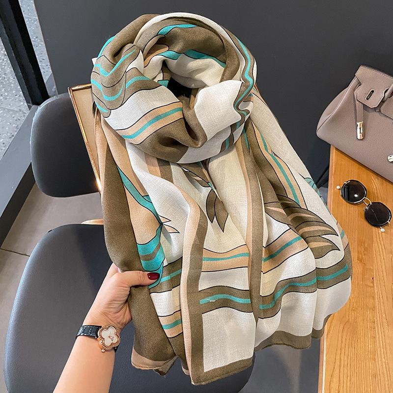 1PC 180*90cm Keep Warm New Elegant Luxury Silk Scarf Decoration Shawl Sun Protection With Women Fashion