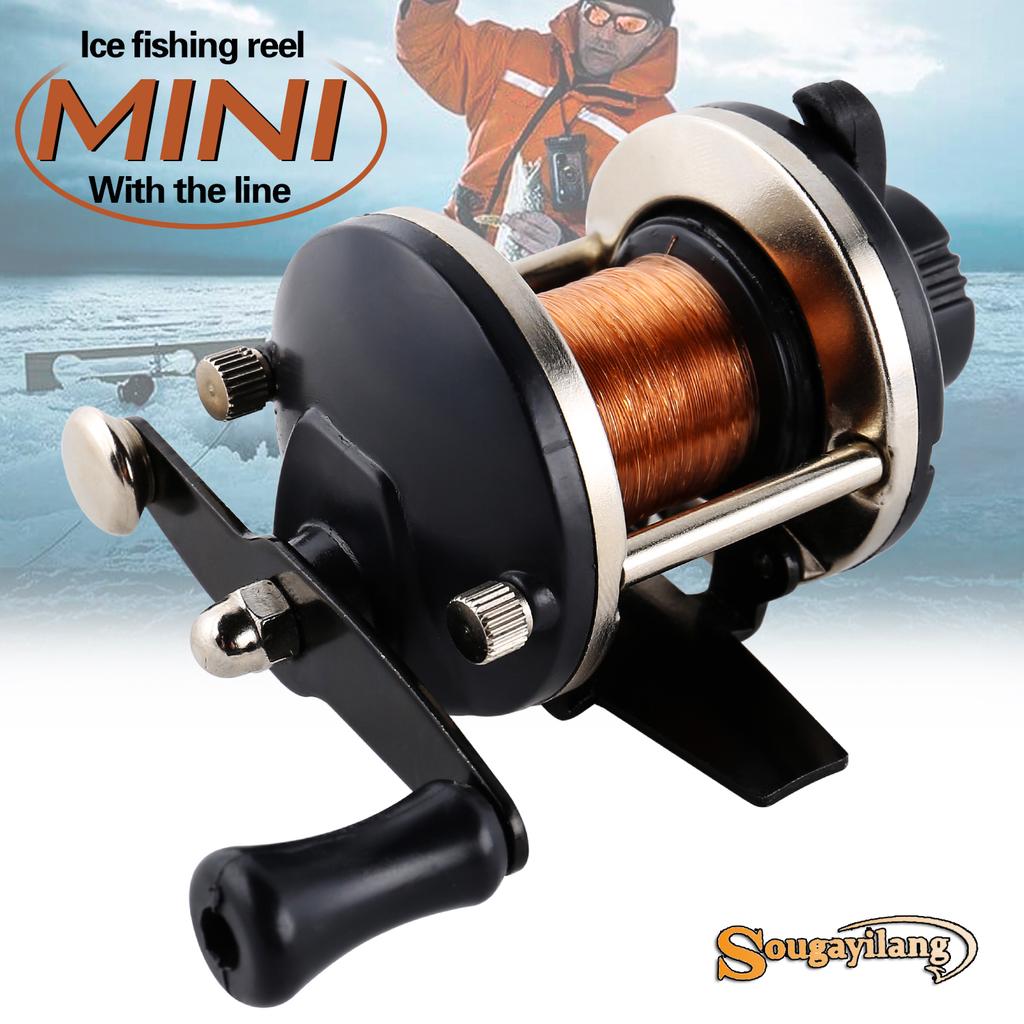 Мини-катушки для зимней рыбалки с леской из сплава, высококачественная катушка для троллинга