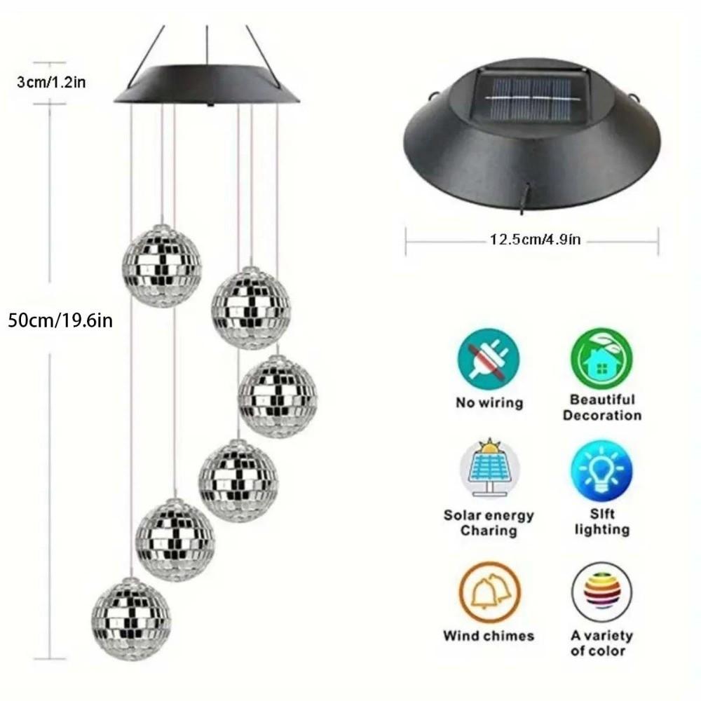 Decoration Mosaic Ball Wind Chime Lights IP65 Solar Decorative Lamp Hanging Solar Lamp Windows