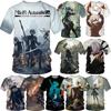 Summer Men's Casual Short-sleeved T-shirt Fashion Nier Automata 3D Printed T-shirt Personality Harajuku Streetwear Short Sleeved