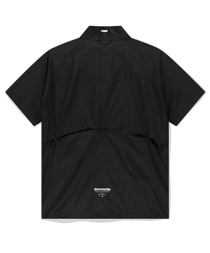 Махагрид ветровка на молнии с панелями Черная(Mg2Emmw360A)